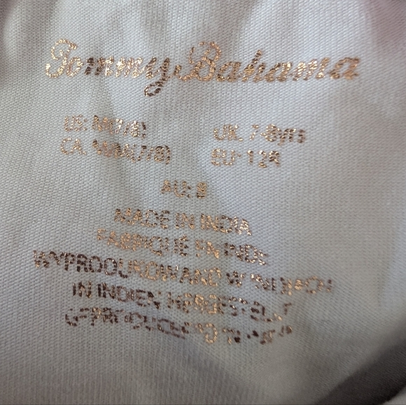 Tommy Bahama Girl's Skirt Ruffle Metallic Tie Skort Lined Seashells Size Medium - Picture 5 of 7